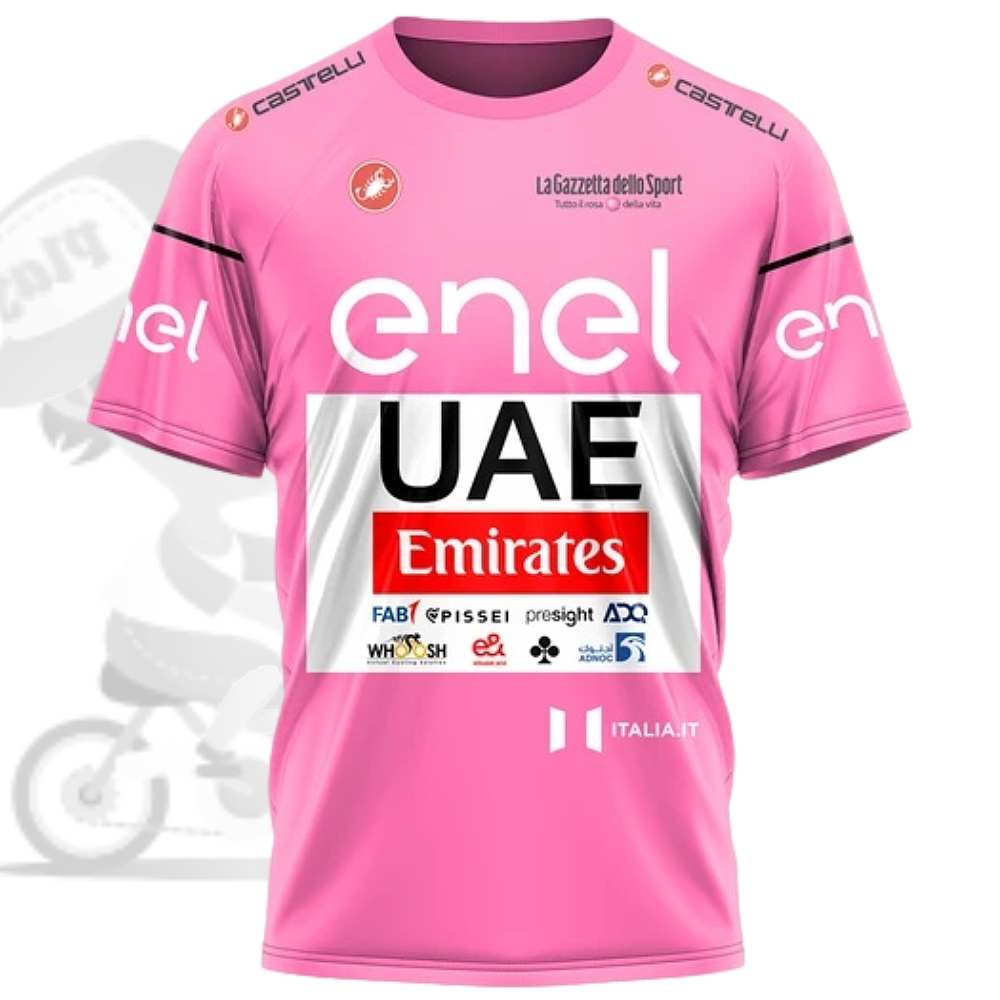 Giro de Italia(ジロデイタリア)Maglia Rosa(マリアローザ)AFTER RACE SHIRT(アフターレースシャツ)(2024/UAE TEAM EMIRATES/ピンク)