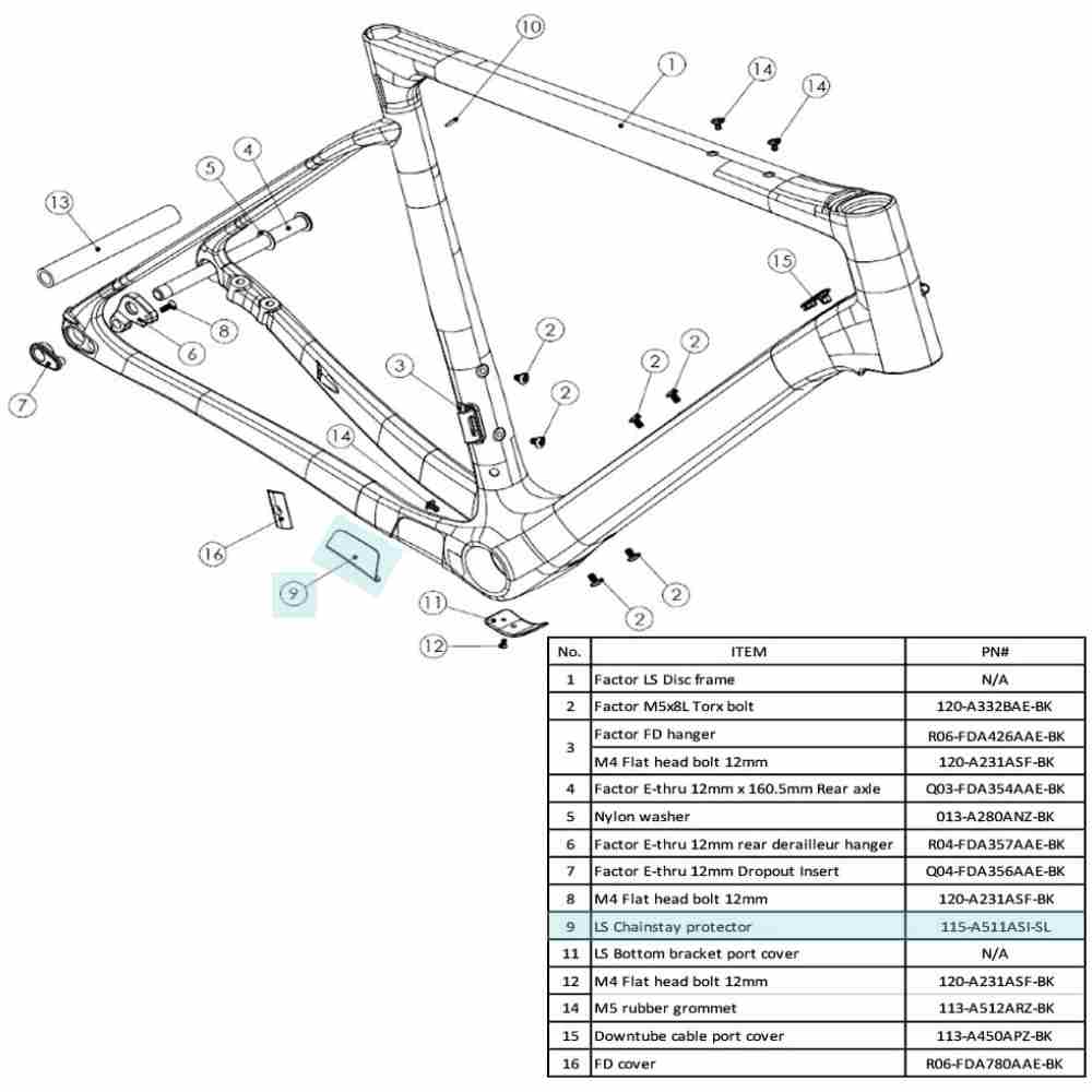 FACTOR(ファクター)LS(エルエス)Chainstay Protector Plate(チェーンステープロテクタープレート)(#115-A511ASI-SL)