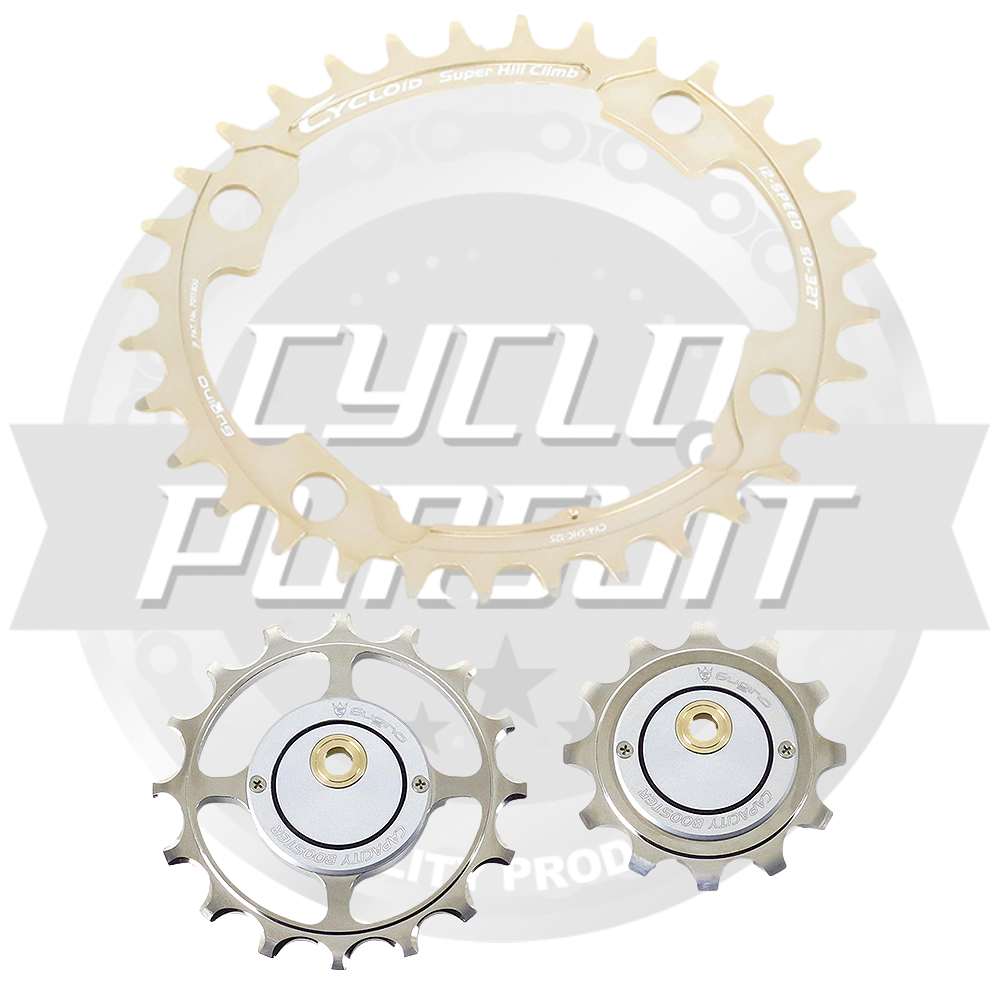 Sugino(スギノ)CYCLOID(シクロイド)CAPACITY BOOSTER(キャパシティーブースター)DA & CY4-SHC-12S SET プーリー&チェーンリングセット(ゴールド/シマノ12S用)