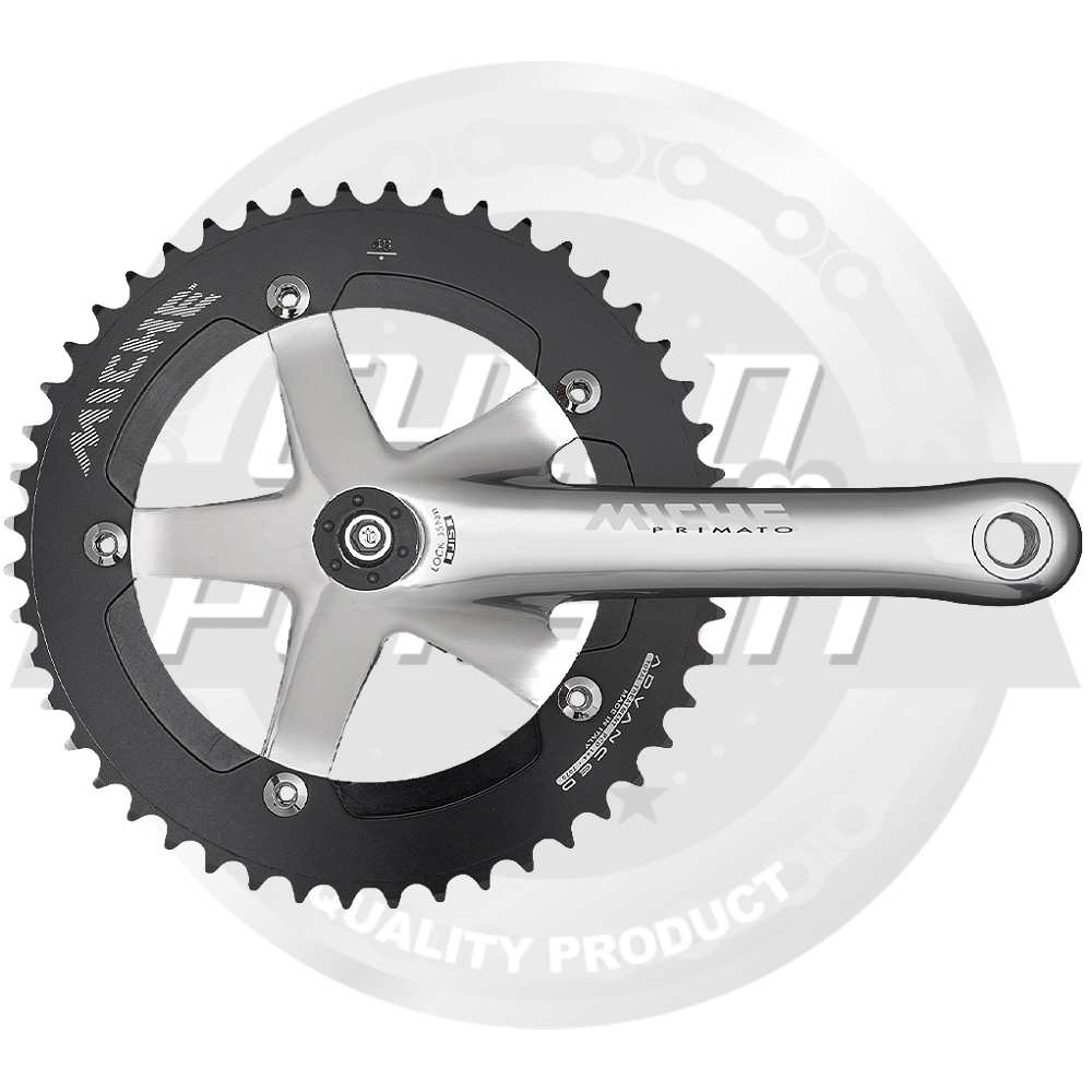 MICHE(ミケ)PRIMATO PISTA(プリマートピスタ)チェーンホイールセット(50T/165mm/シルバー/ブラック PCD144mm)