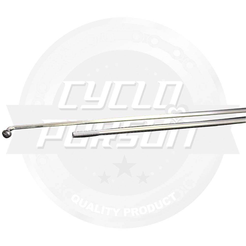 Hoshi(星工業)ストレート(プレーン)スポーク(シルバー/ニップル無し/1本)