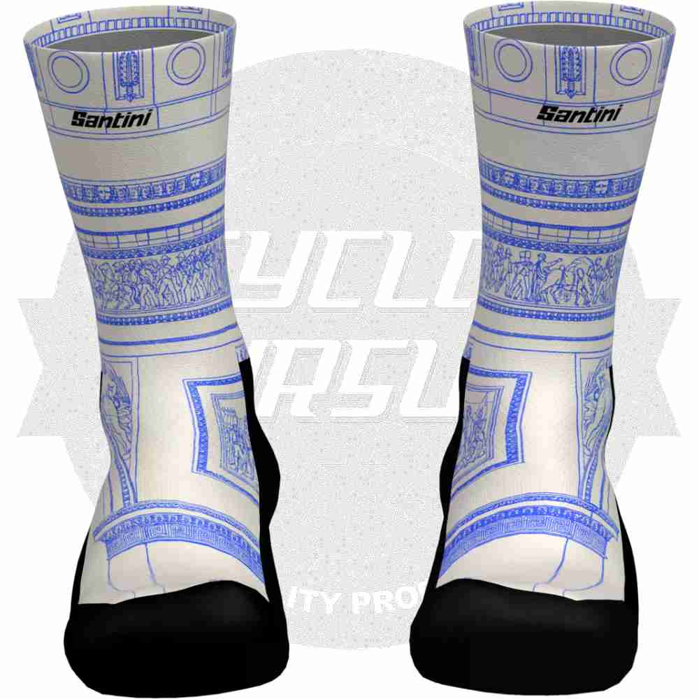 Santini(サンティーニ)High profile(ハイプロファイル)Cycling Socks(サイクリングソックス)(2025/Tour de France(ツールドフランス)/Arrivée Arc de Triomphe(トリオンフォ 凱旋門))